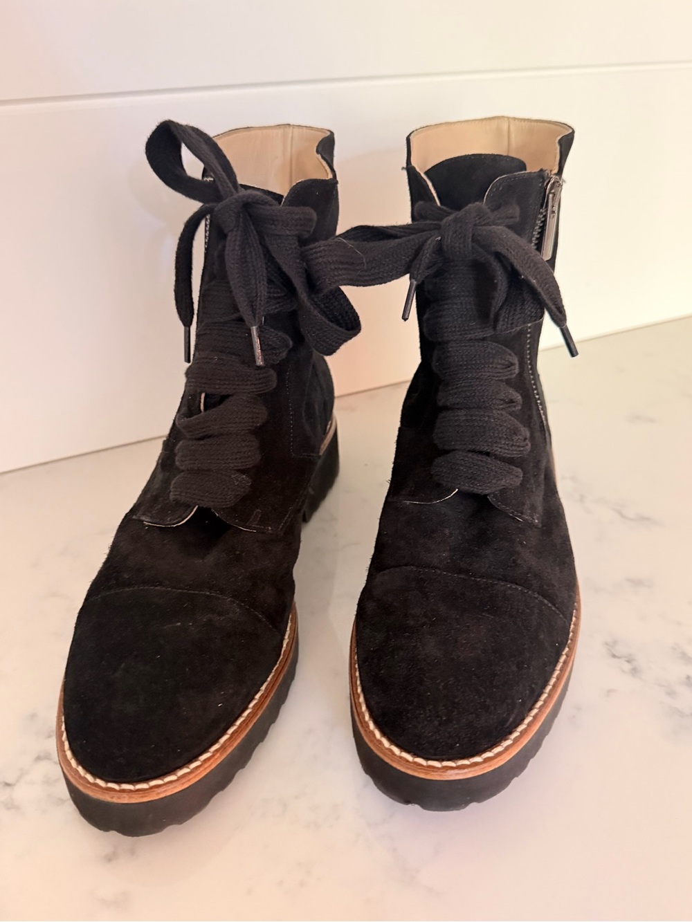 RON WHITE Awesome Suede Tara Onyx Fall Lace Boots Sz 8.5 NEW $498!!